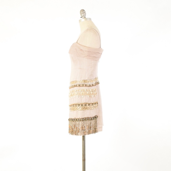 Nanette Lepore Beaded Linen Sheath Dress - Picture 5 of 6